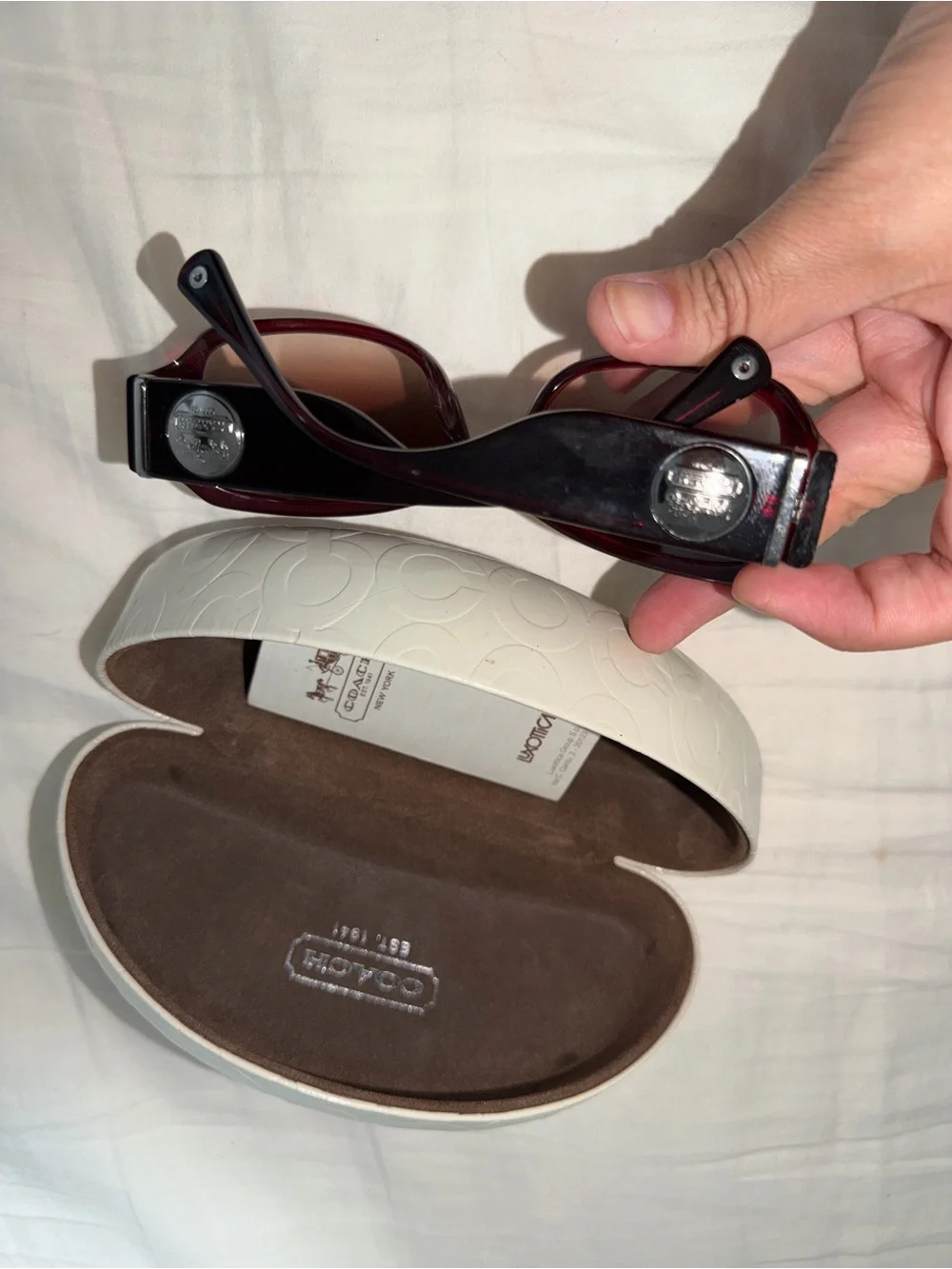 Vintage Coach Women's Burgundy Gradient Sunglasses